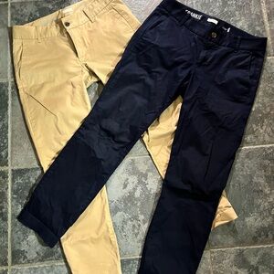 J. Crew Chinos in Blue and Tan Straight Leg Cotton Blend